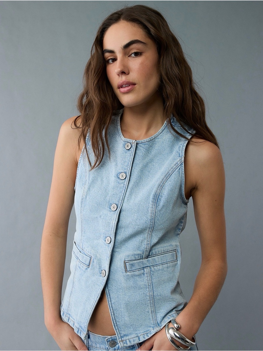 AE Denim Vest Top Size XL